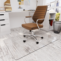 Tempered Glass Office Chair Mat for Carpet & Hardwood Floor, Clear Floor Protector Desk Chair Mat with Rounded and Polished Edges
