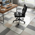 Homsion Tempered Glass Office Chair Mat for Carpet & Hardwood Floor, 1/6" Thick Clear Floor Protector Desk Chair Mat with Rounded and Polished Edges