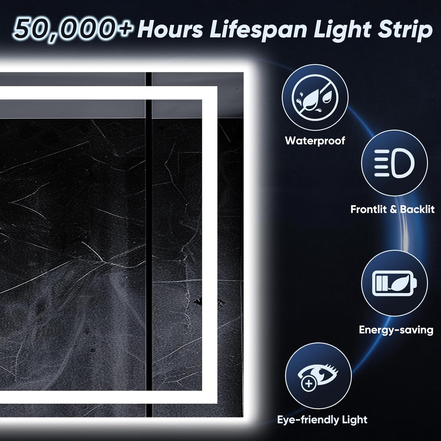 LED Bathroom Mirror, 40"x32" with Frontlit and Backlit Anti-Fog Mirror with Lights LED Vanity Mirror for Bathroom 3 Colors Temperature & Dimmable Bathroom Mirror with HD Tempered Glass